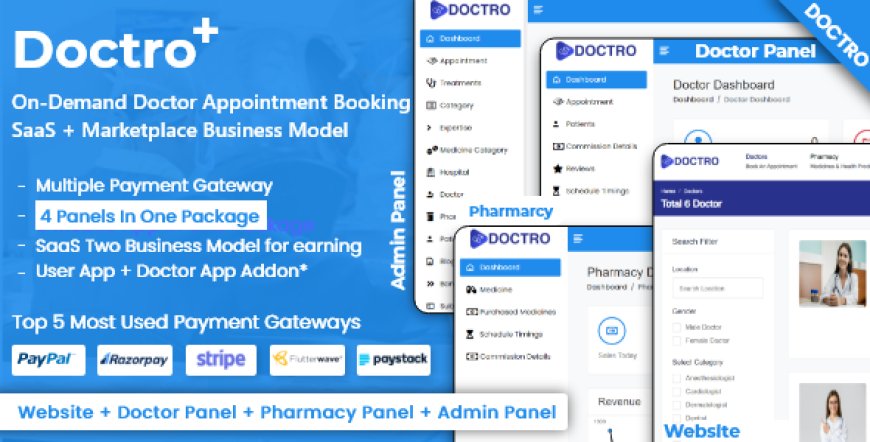 On-Demand Doctor Appointment Booking SaaS Marketplace Business Model ( Version 10.0.0 )